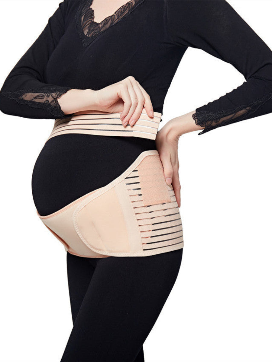 ChicBelly™ 3-in-1 maternity belly band in nude — full set product view