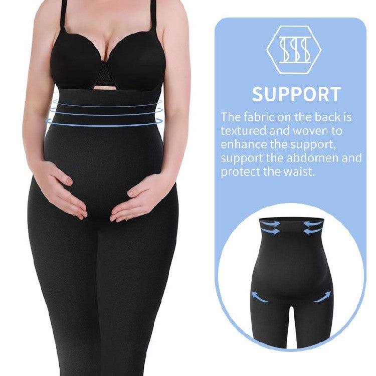 ChicLeg™ maternity shaping leggings — side view, smooth waistband