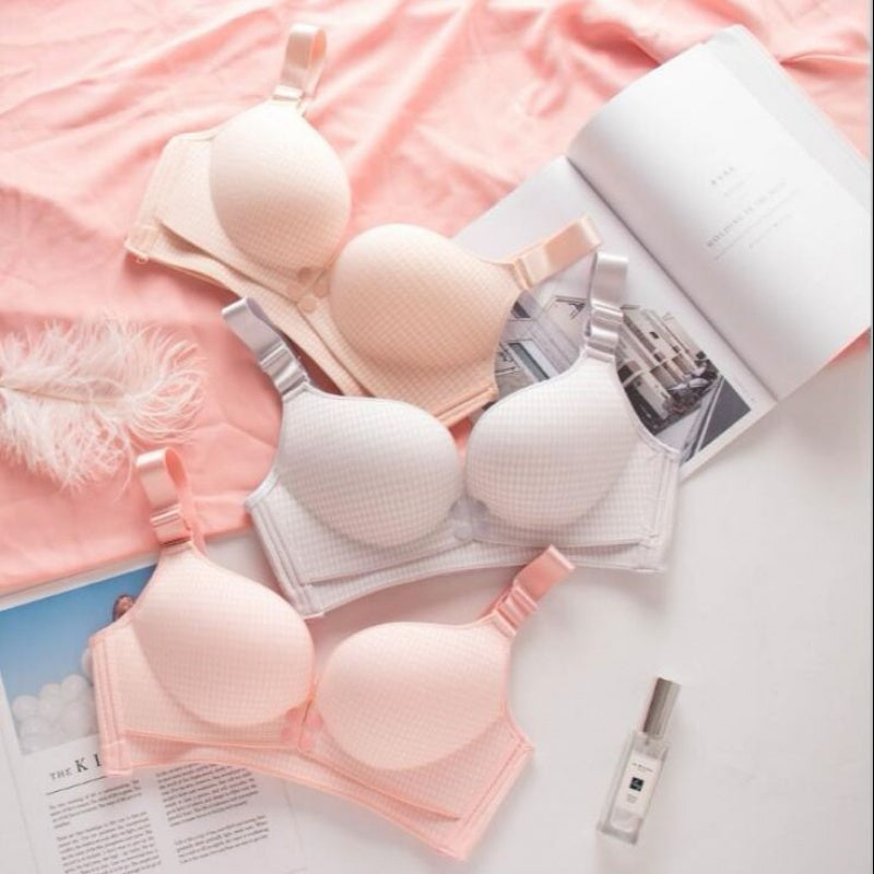 ChicSoft™ wire-free nursing bra in nude — front product view