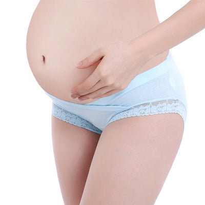 ChicLace™ maternity lace underwear in green — front view