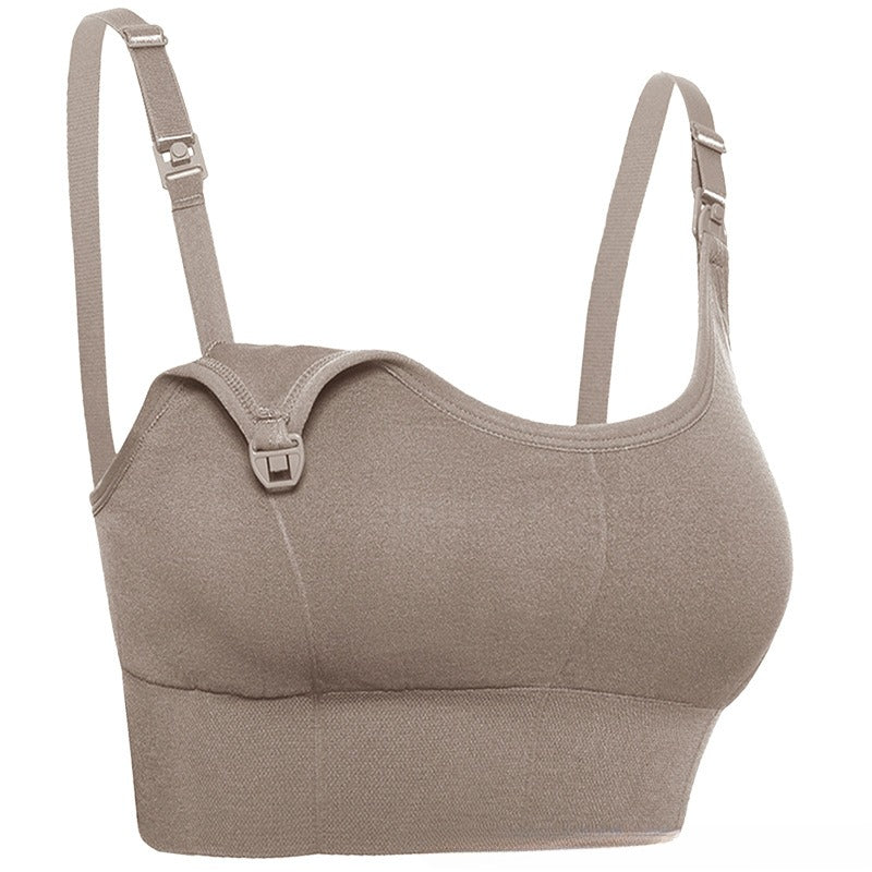 ChicPush™ push-up nursing bra in light brown — front view