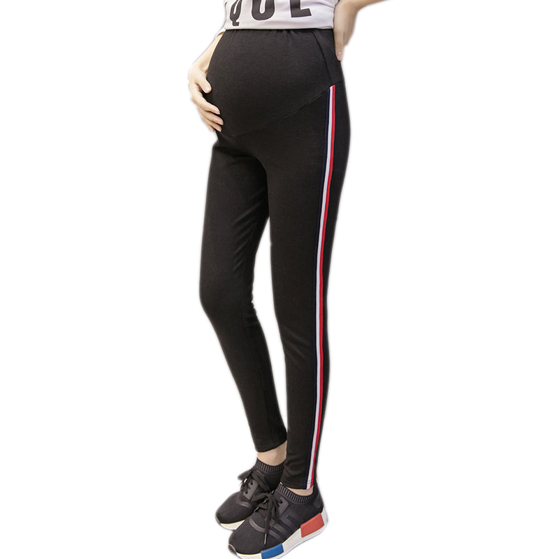 ChicStripe™ over-bump leggings back view, smooth waistband