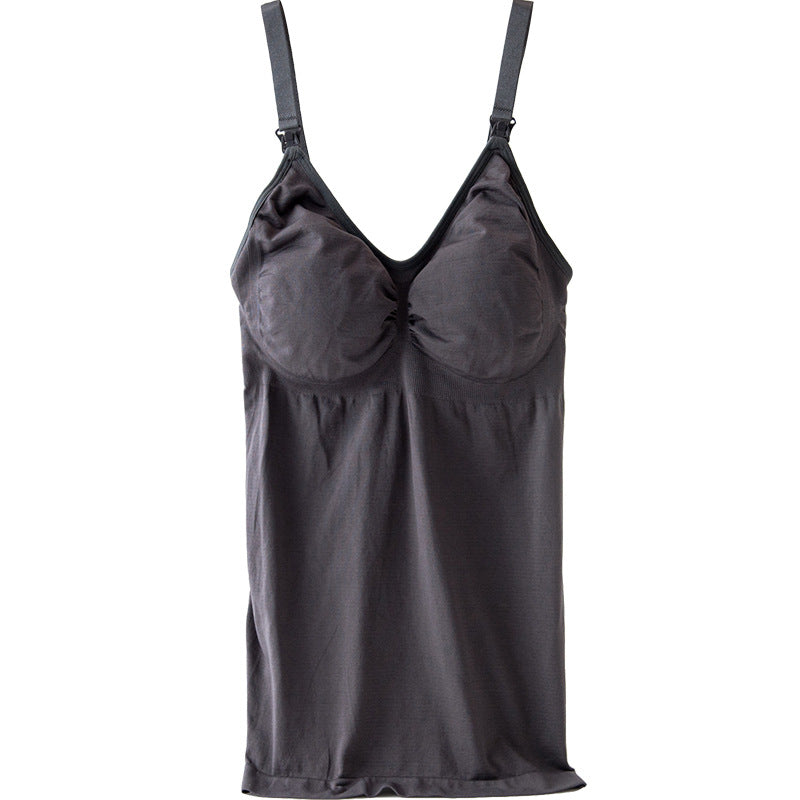 ChicVest™ nursing camisole in grey — front product view