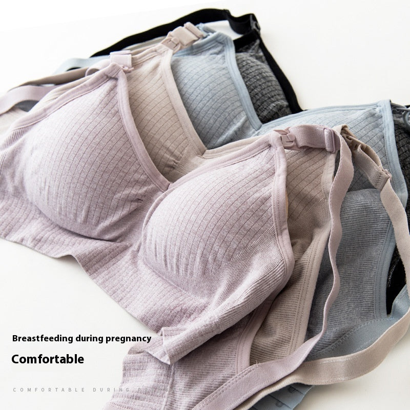 ChicFeed™ seamless nursing bra in nude — front view
