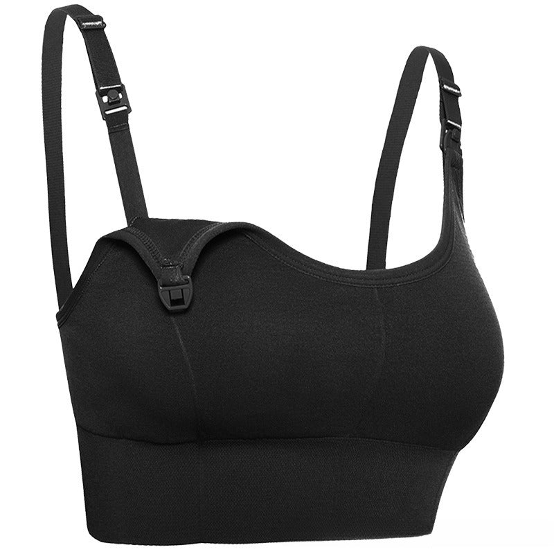 ChicPush™ wireless nursing bra in khaki — front view