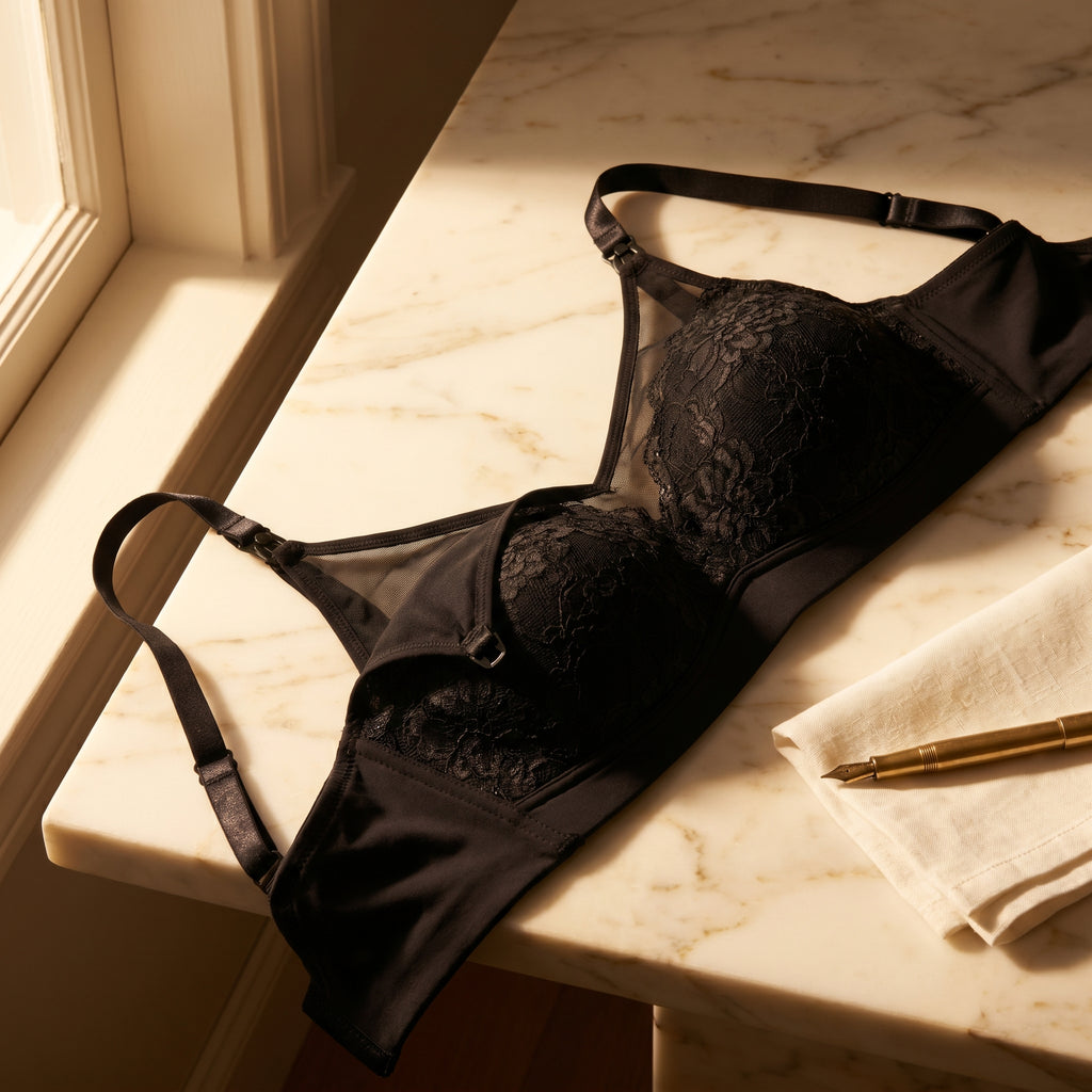 ChicLace™ cotton lace bra — luxury detail editorial