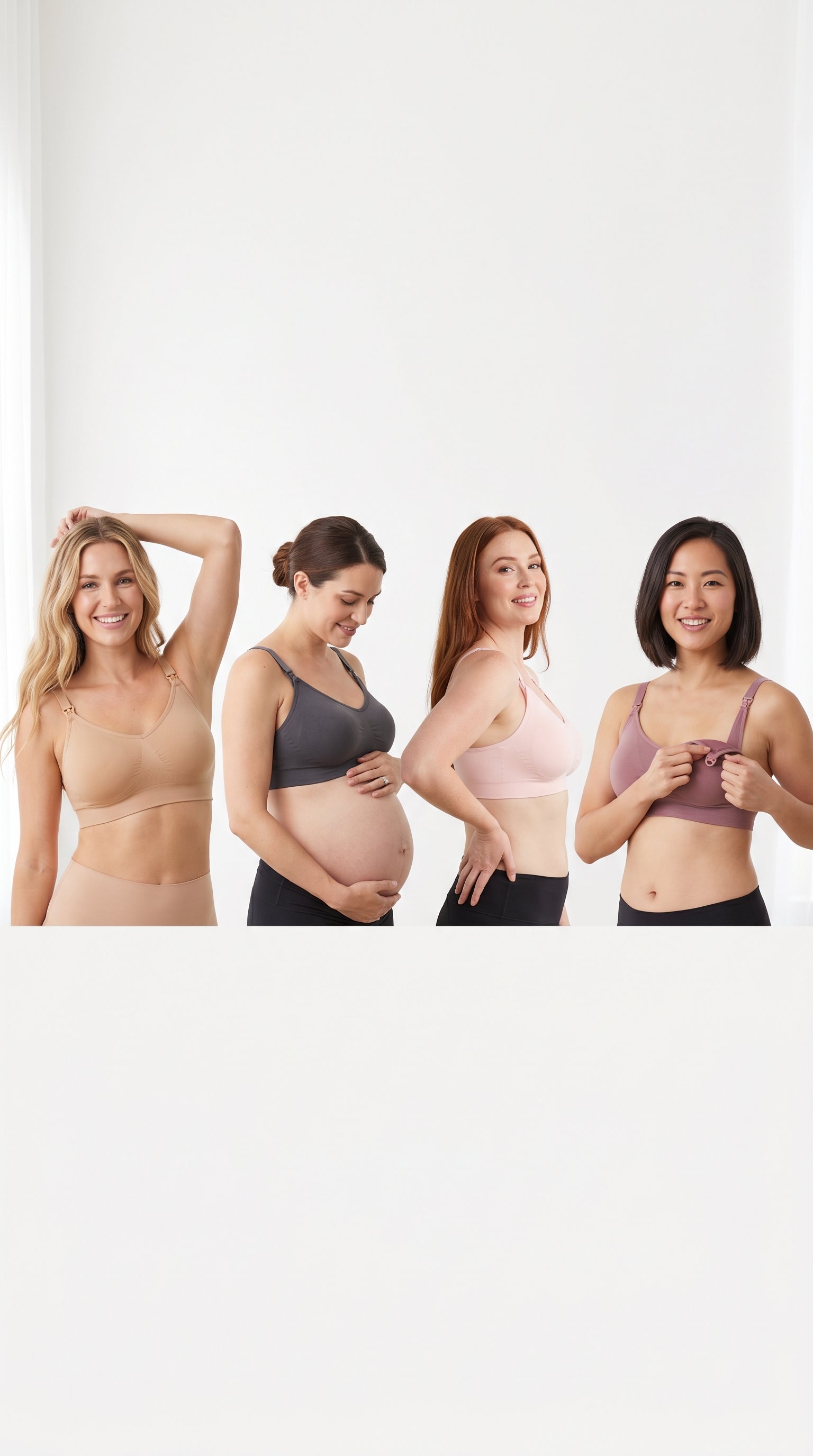 ChicCross™ seamless cross-front nursing bra on model — lifestyle banner shot