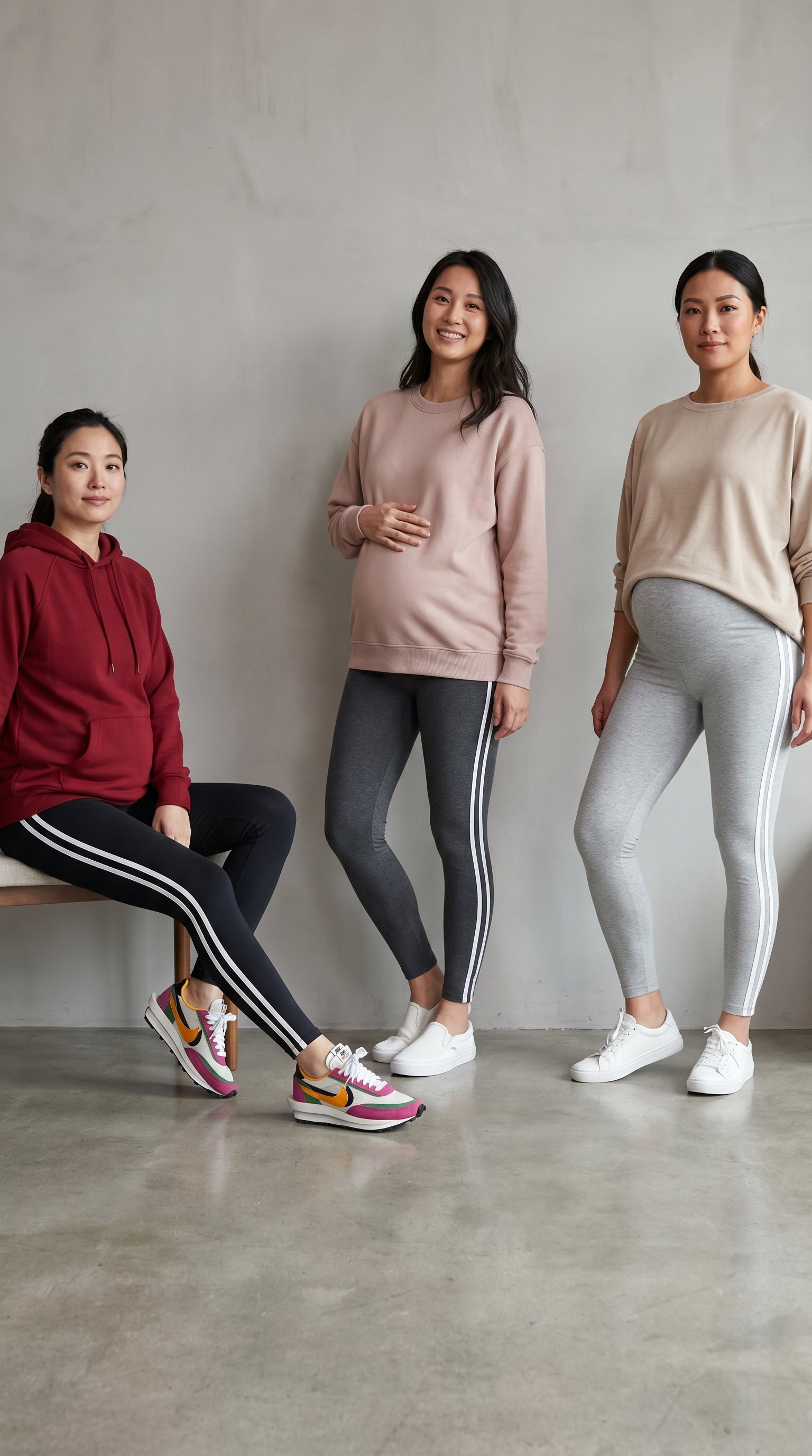 ChicStripe™ active maternity leggings on model — lifestyle banner shot