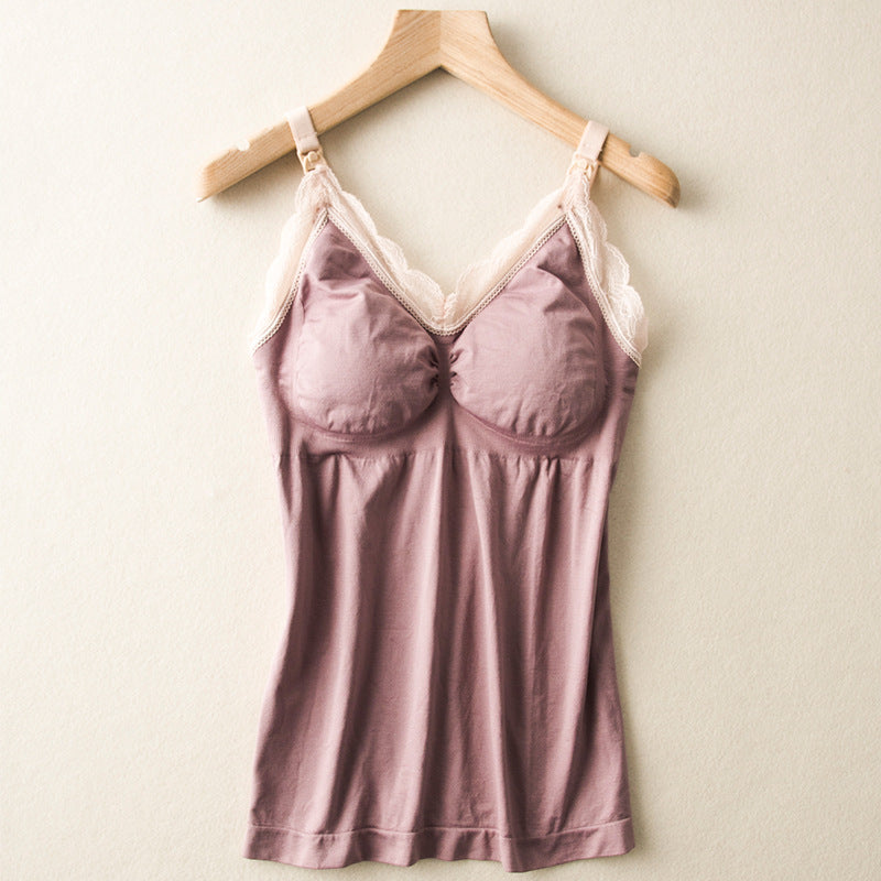 ChicVest™ nursing camisole in purple — front product view