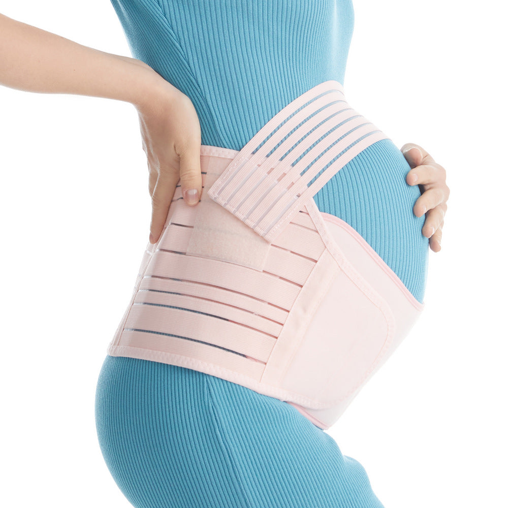 ChicBelly™ 3-in-1 maternity belt in pink — over-bump panel view