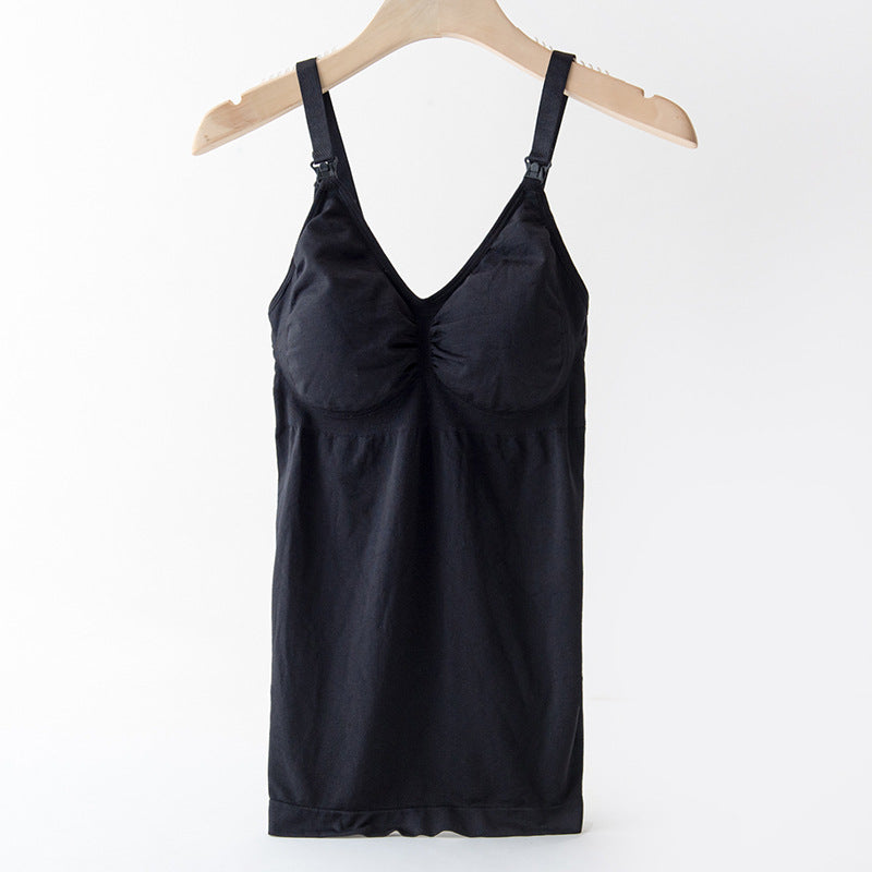 ChicVest™ nursing camisole in nude — front product view