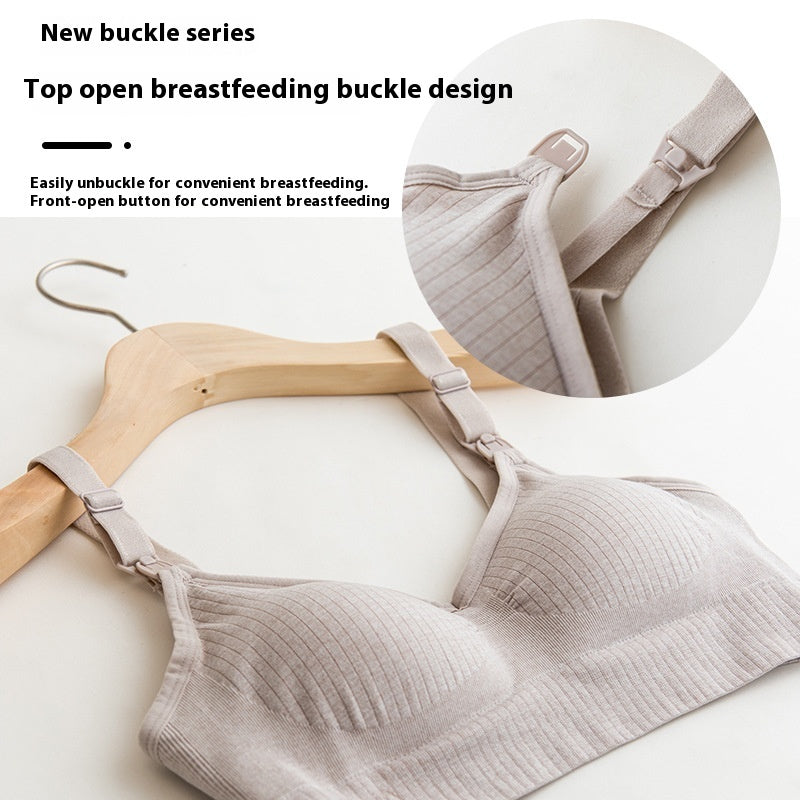 ChicFeed™ wireless nursing bra in blue — front product view